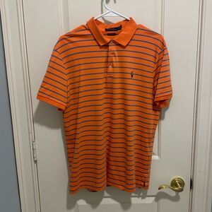 Polo Ralph Lauren Orange and Blue Striped Polo